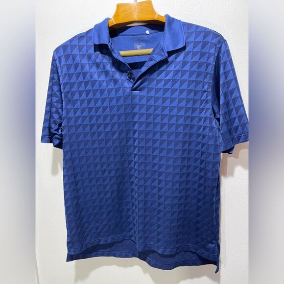 Adidas performance polo shirt golf geometric tridimensional blue men’s XXL - Picture 1 of 6